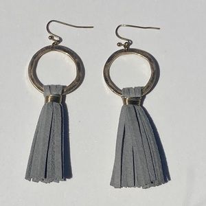 Grey Suede Earrings